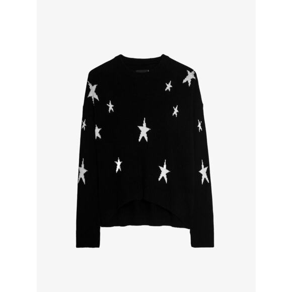 Zadig & Voltaire Markus Stars Cashmere Sweater in Black - Picture 1 of 8